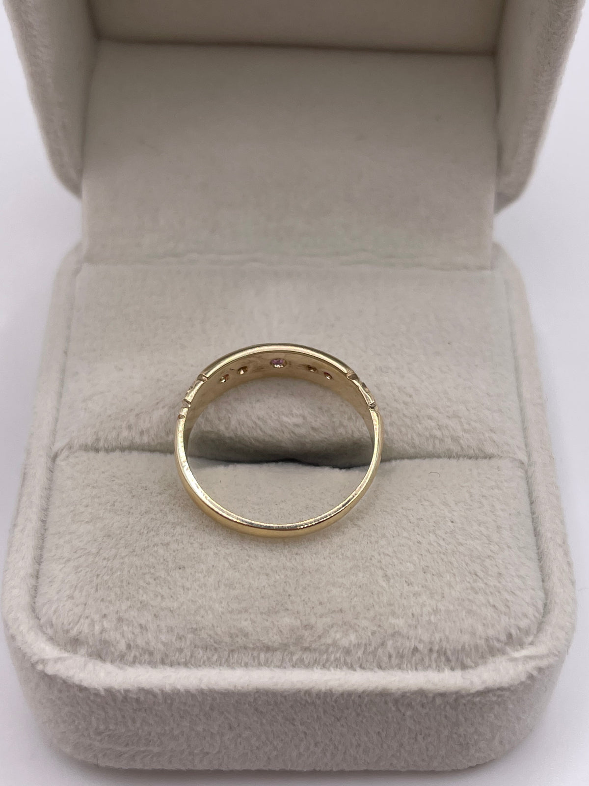 9ct gold ruby and pearl gypsy ring