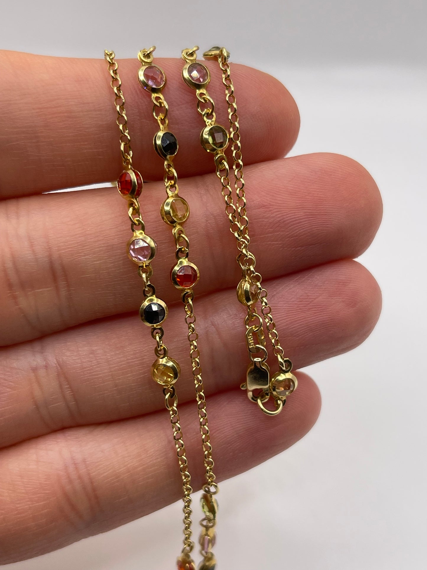 14ct gold stone set necklace