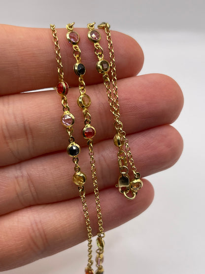14ct gold stone set necklace