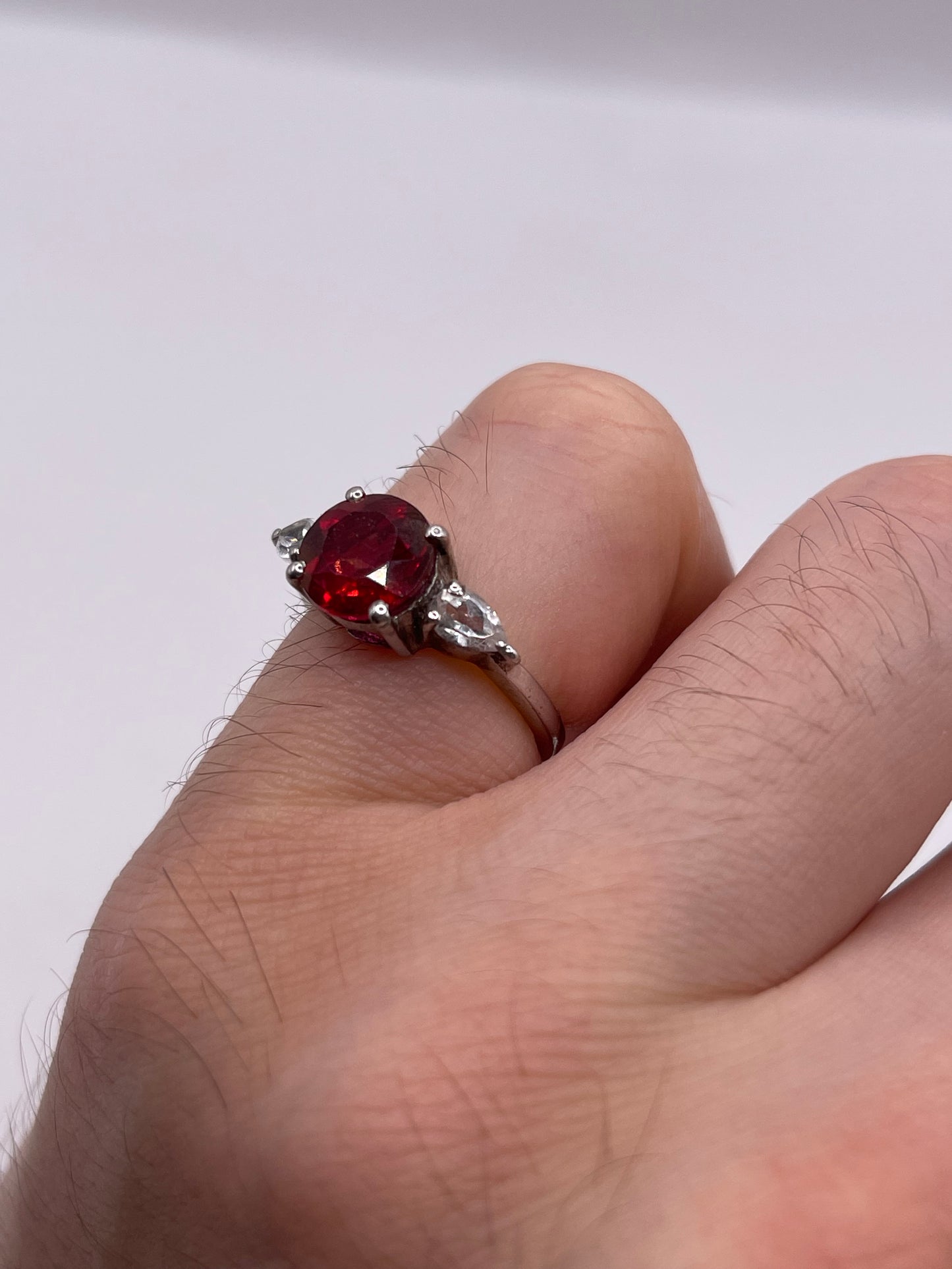 Silver gemstone ring