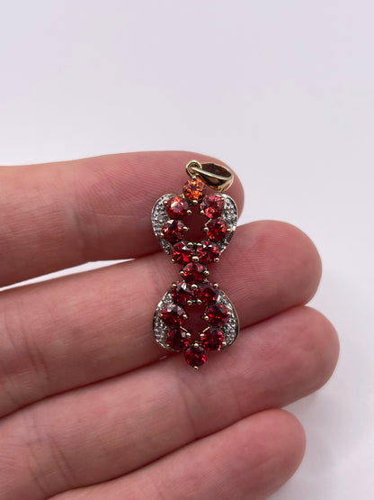 9ct gold spinel and diamond pendant