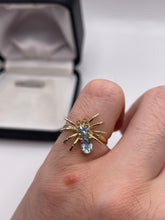 Load image into Gallery viewer, 9ct gold topaz and diamond spider ring
