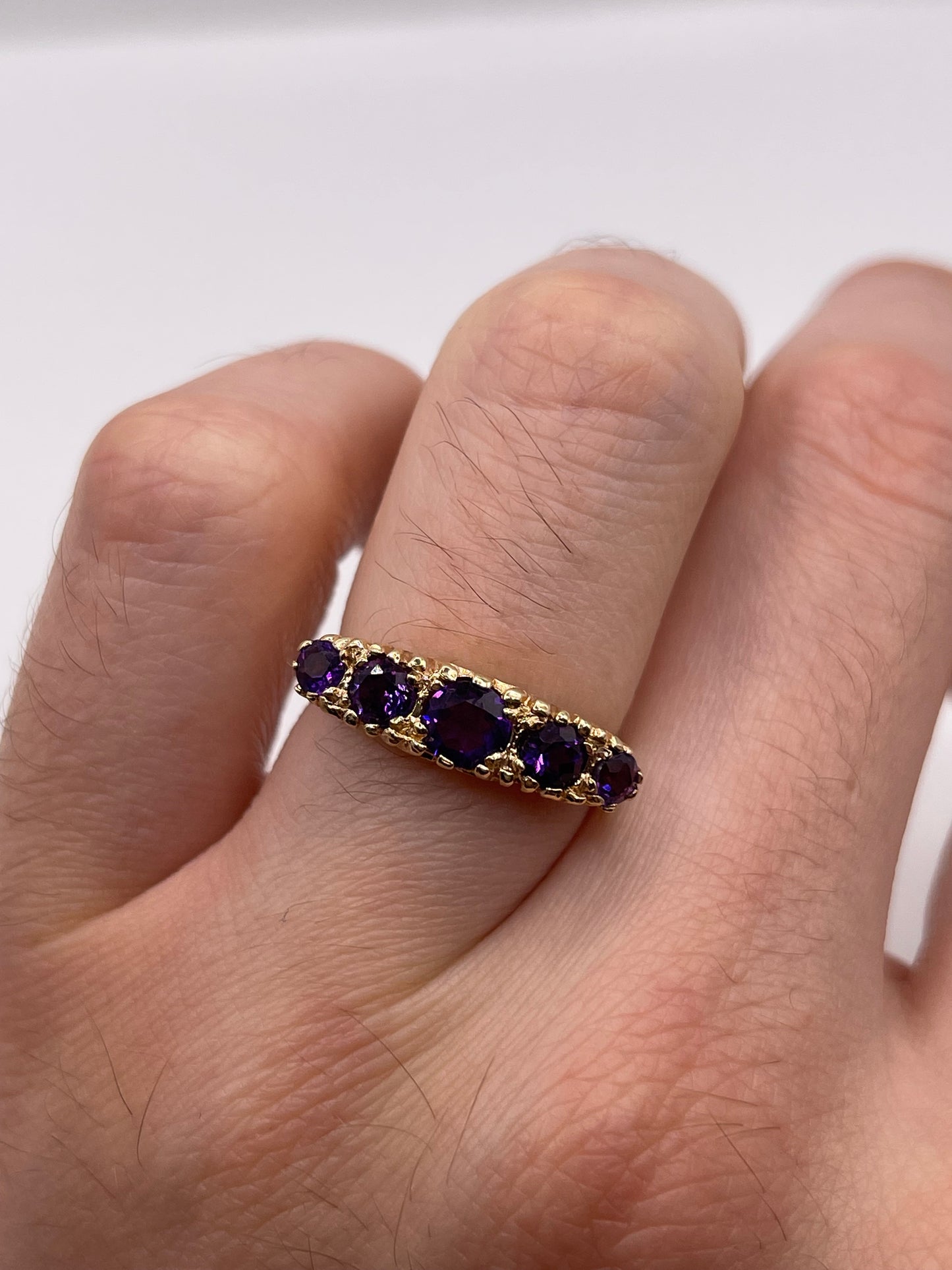 9ct gold amethyst ring