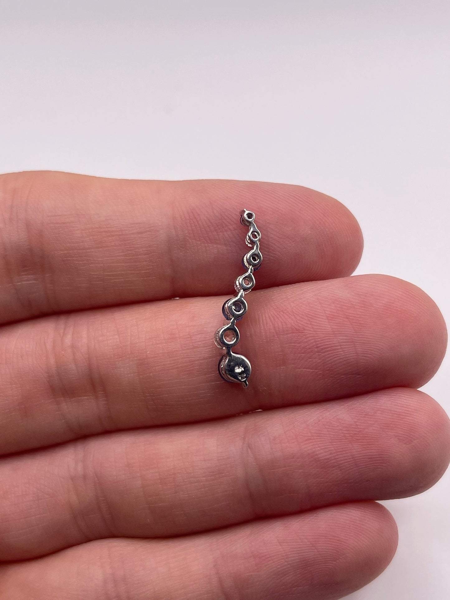 9ct white gold sapphire and cz pendant