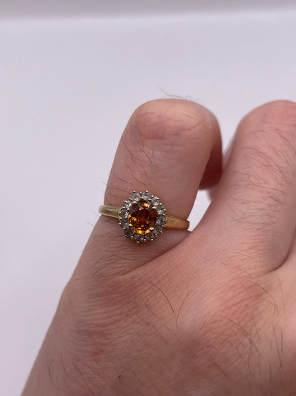 9ct gold zircon cluster ring