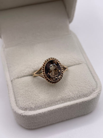 9ct gold Smokey quartz ring