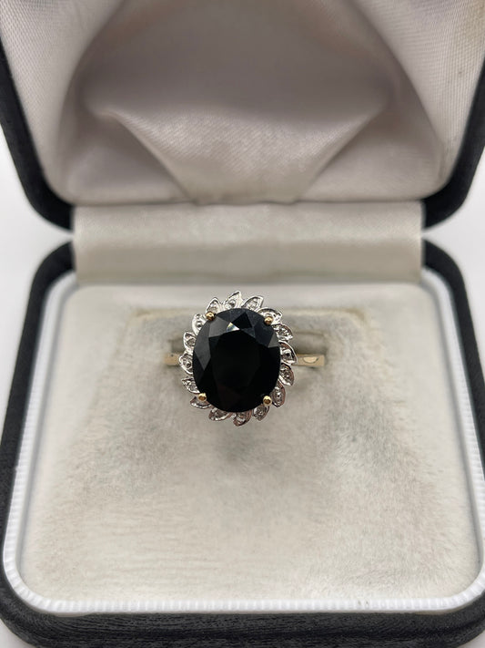 9ct gold sapphire and diamond ring