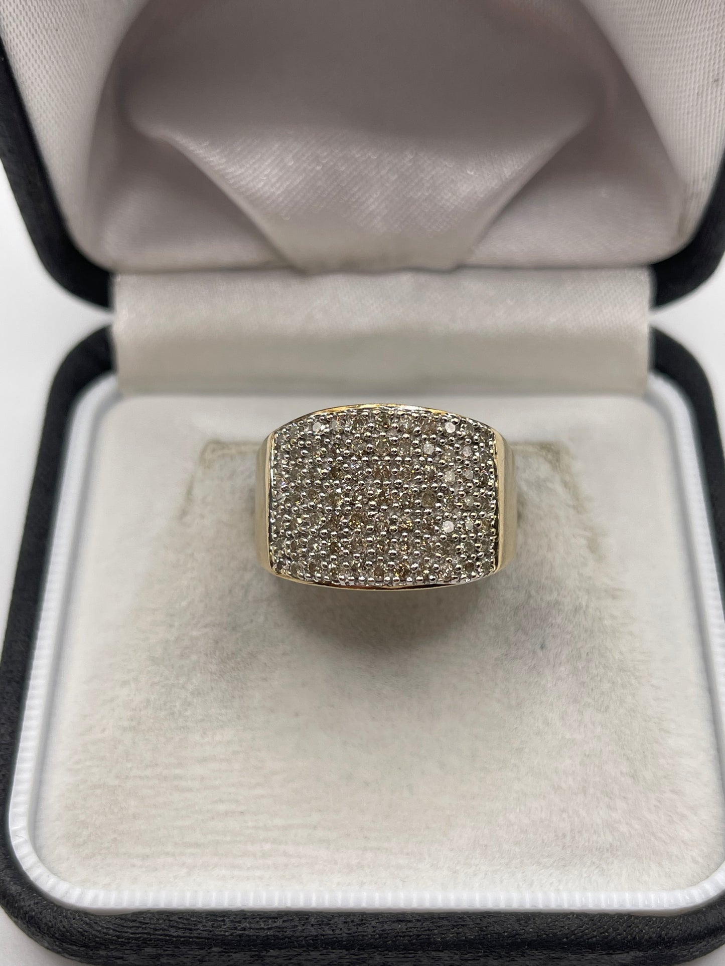 9ct gold 1ct diamond cluster ring