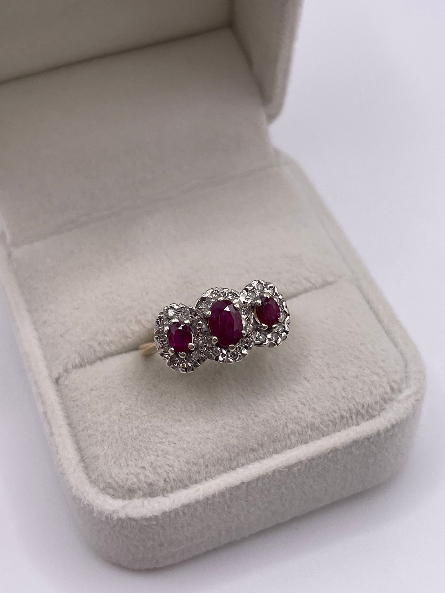 9ct gold ruby and diamond ring