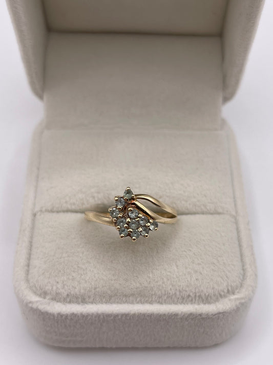 9ct gold alexandrite cluster ring