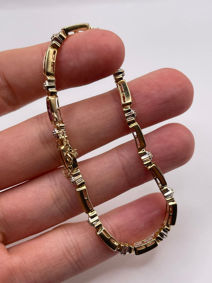9ct gold ruby and diamond bracelet
