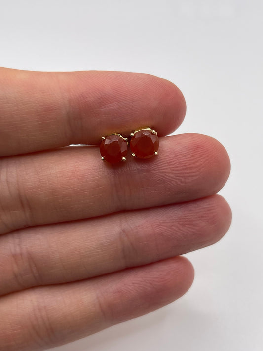 14ct gold fire opal earrings
