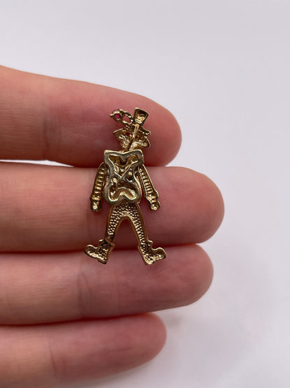 9ct gold ruby and sapphire clown pendant