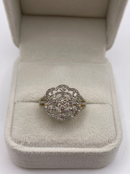 9ct gold diamond cluster ring