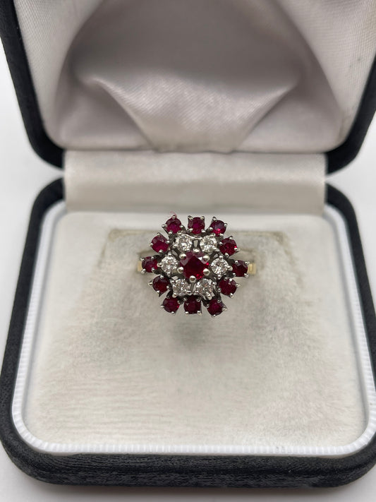 18ct gold ruby and diamond ring