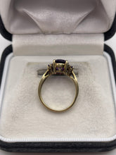 Load image into Gallery viewer, 9ct gold amethyst and diamond ring
