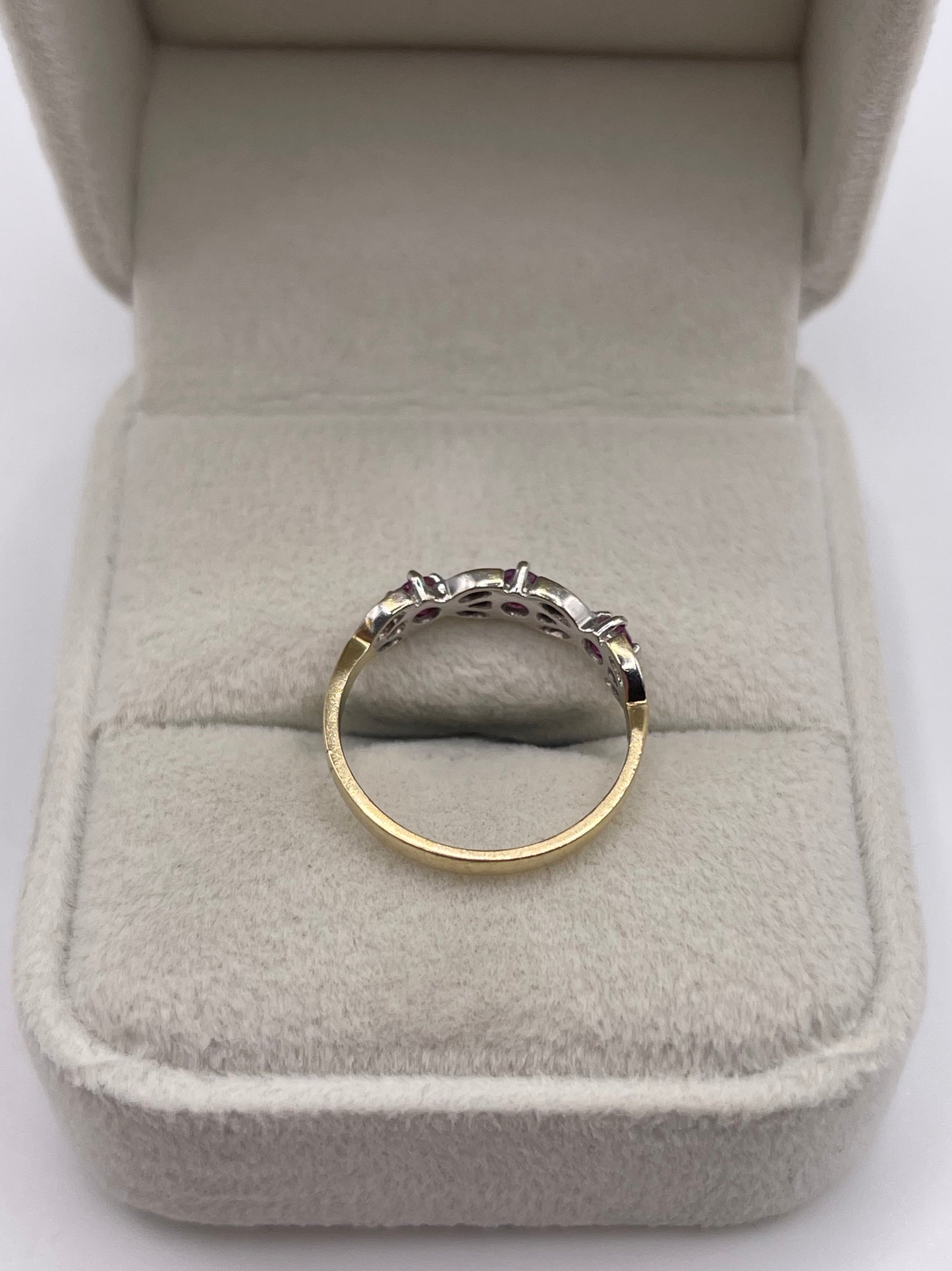 9ct gold ruby and diamond ring