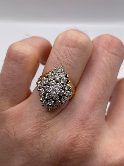 18ct gold diamond cluster ring