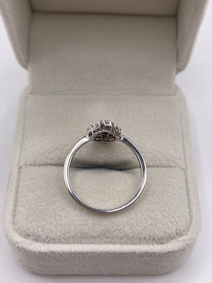 9ct white gold diamond cluster ring