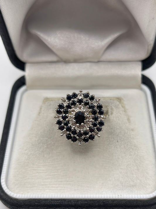 9ct gold sapphire and diamond ring