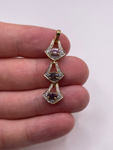 Load image into Gallery viewer, 9ct gold spinel and diamond pendant
