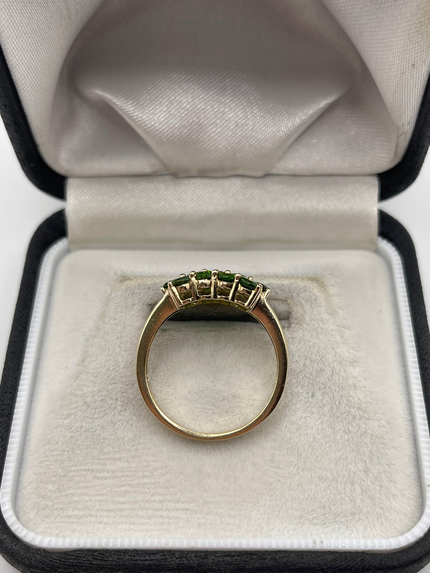9ct gold diopside cluster ring
