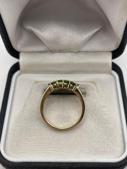 9ct gold diopside cluster ring