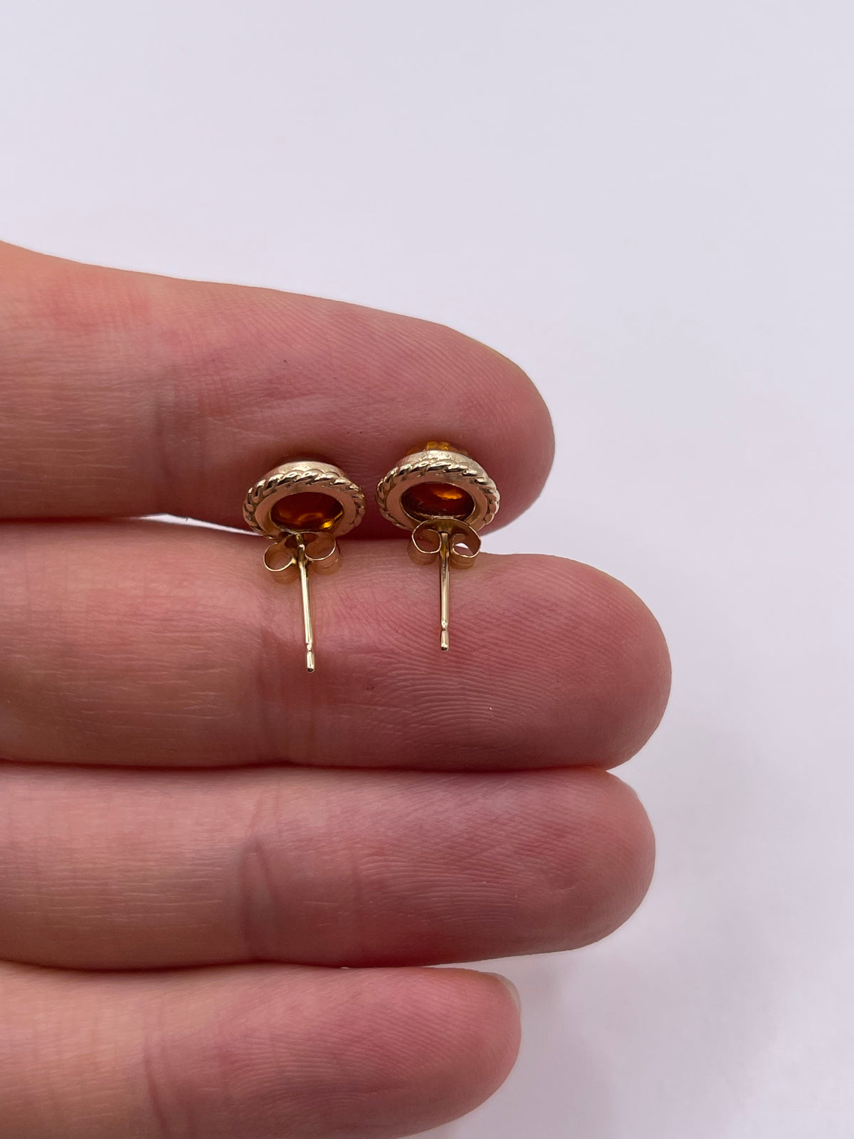 9ct gold amber earrings
