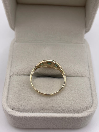 9ct gold emerald gypsy ring