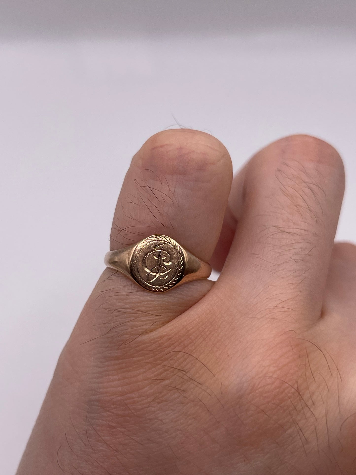 9ct rose gold signet ring