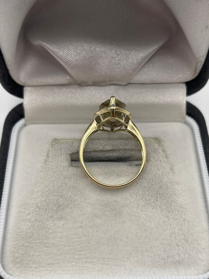 9ct gold citrine and diamond ring