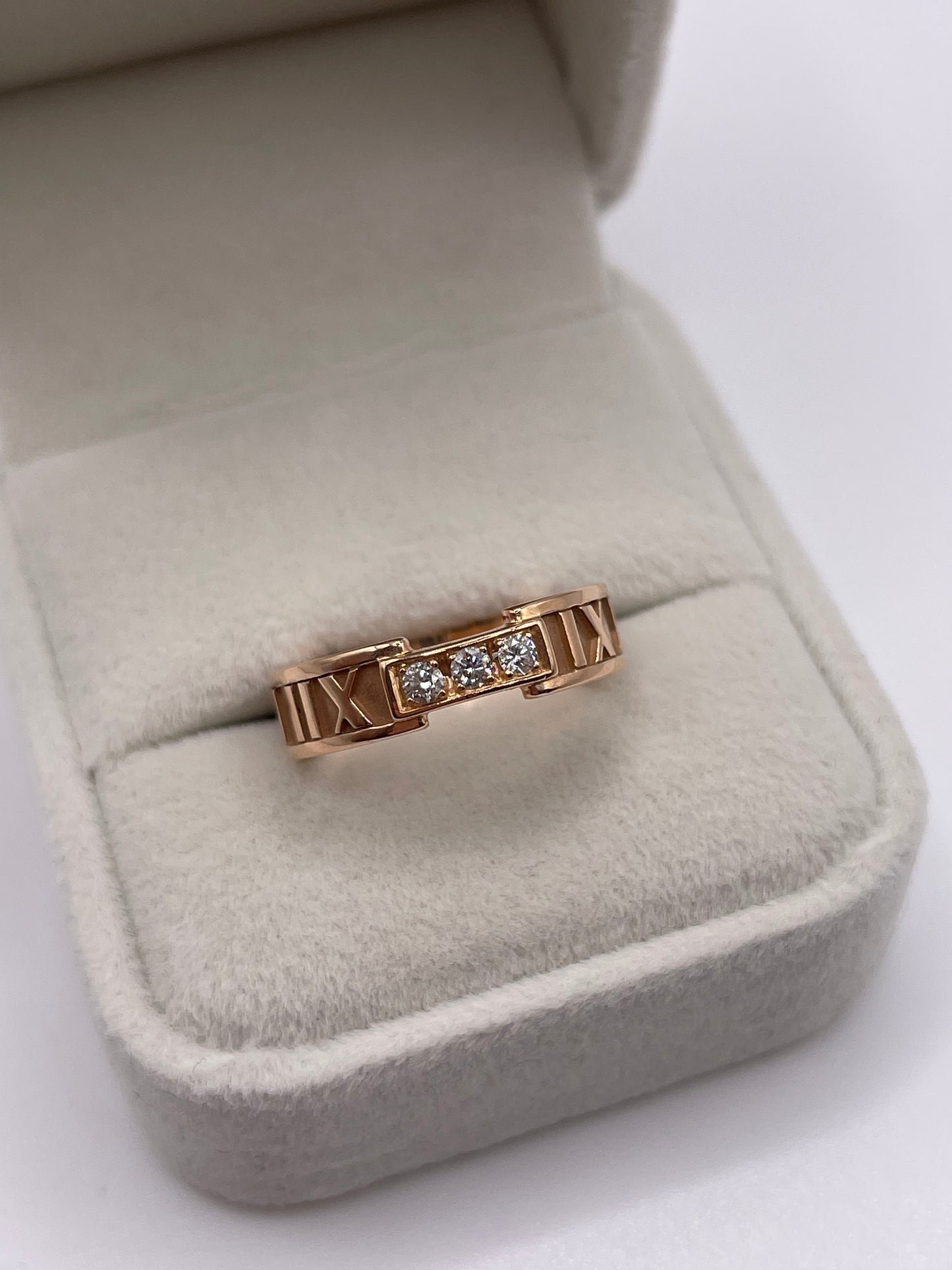 Tiffany and co 18ct rose gold diamond atlas ring