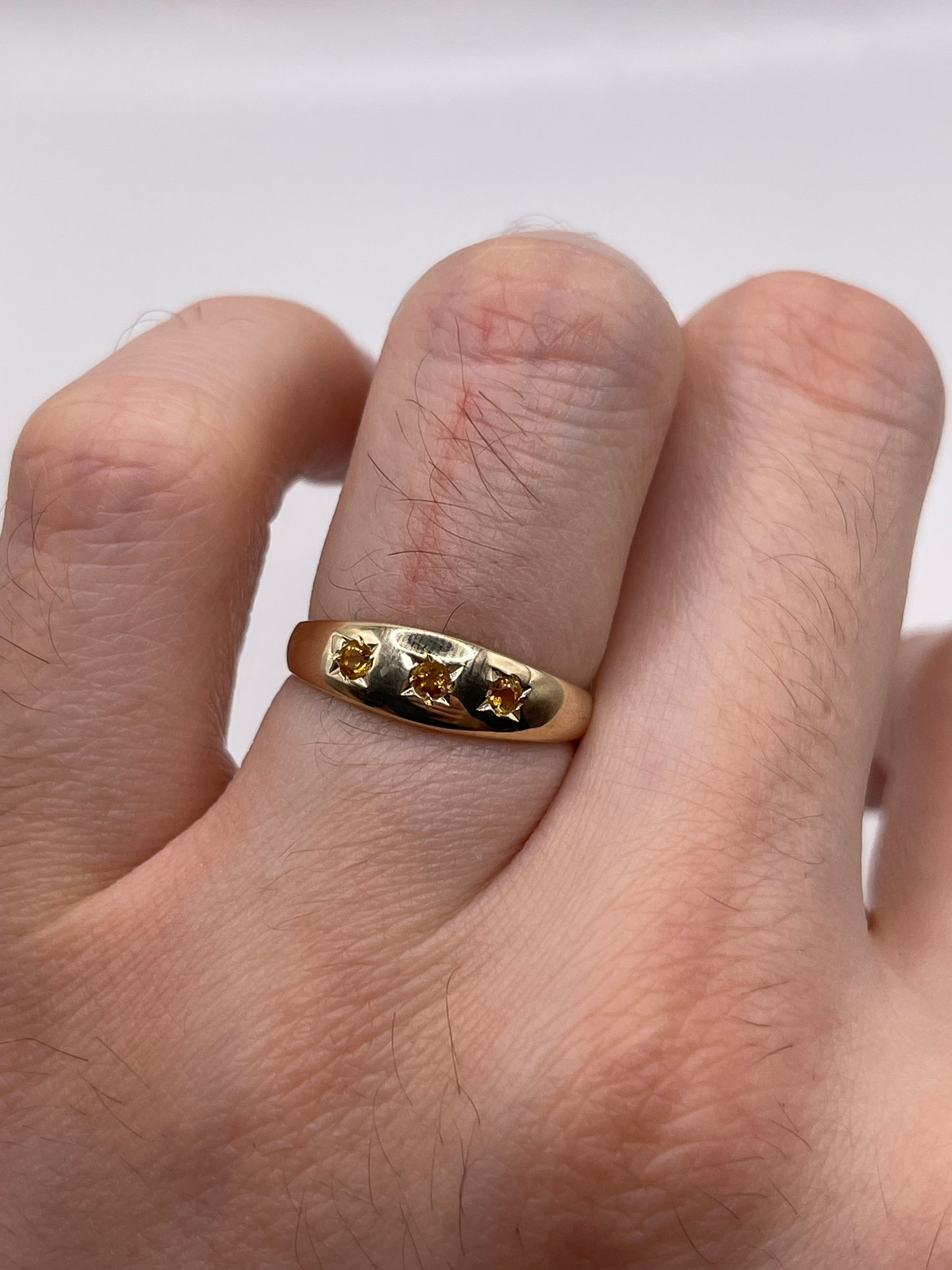 9ct gold citrine gypsy ring