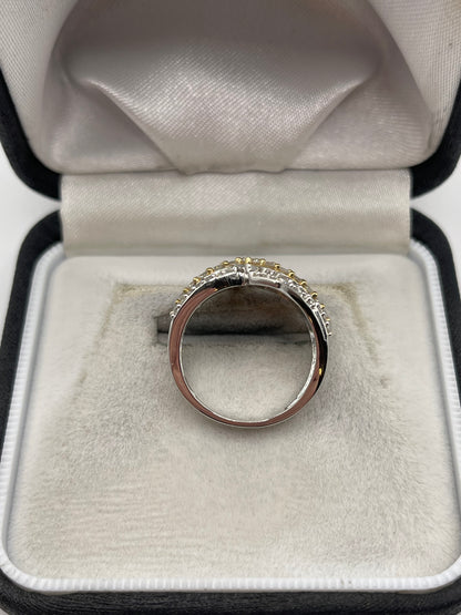 9ct two tone gold diamond cluster ring