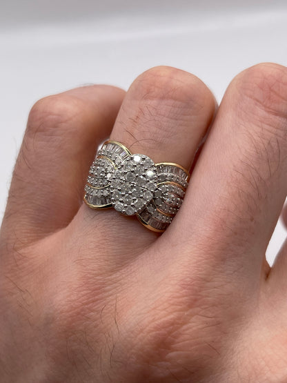 9ct gold diamond cluster ring
