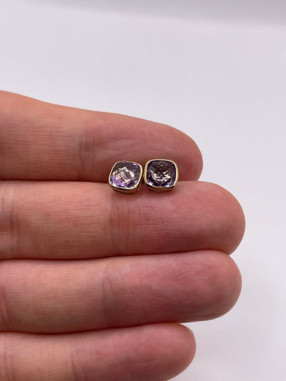 9ct gold amethyst earrings