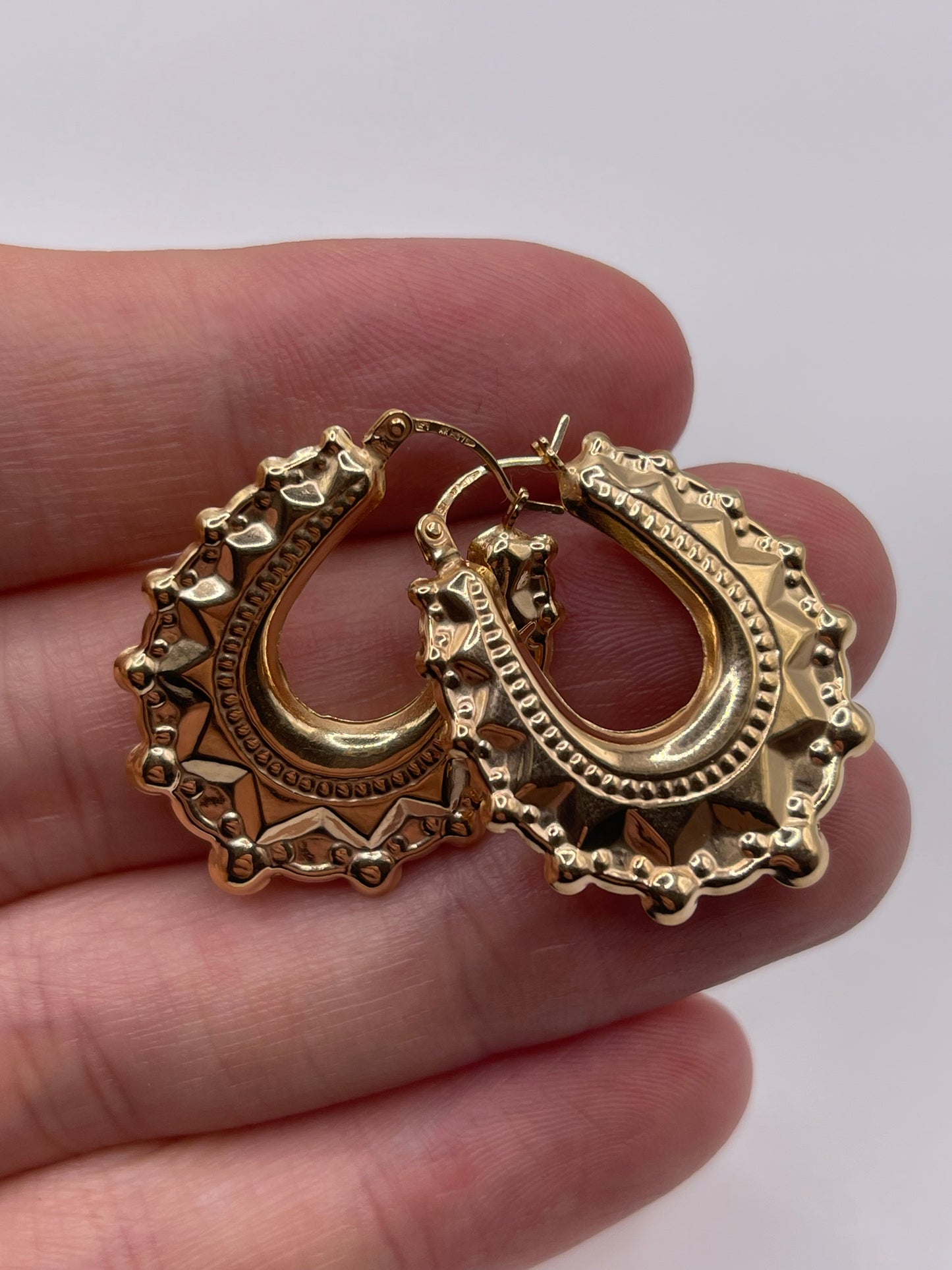 9ct gold creole earrings