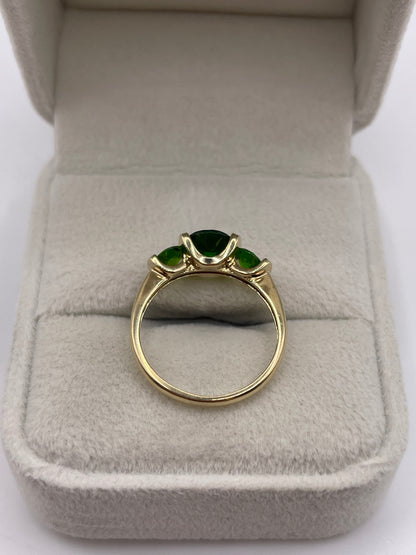 9ct gold diopside ring