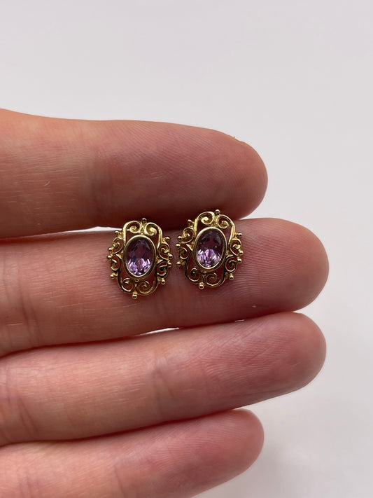 9ct gold amethyst earrings