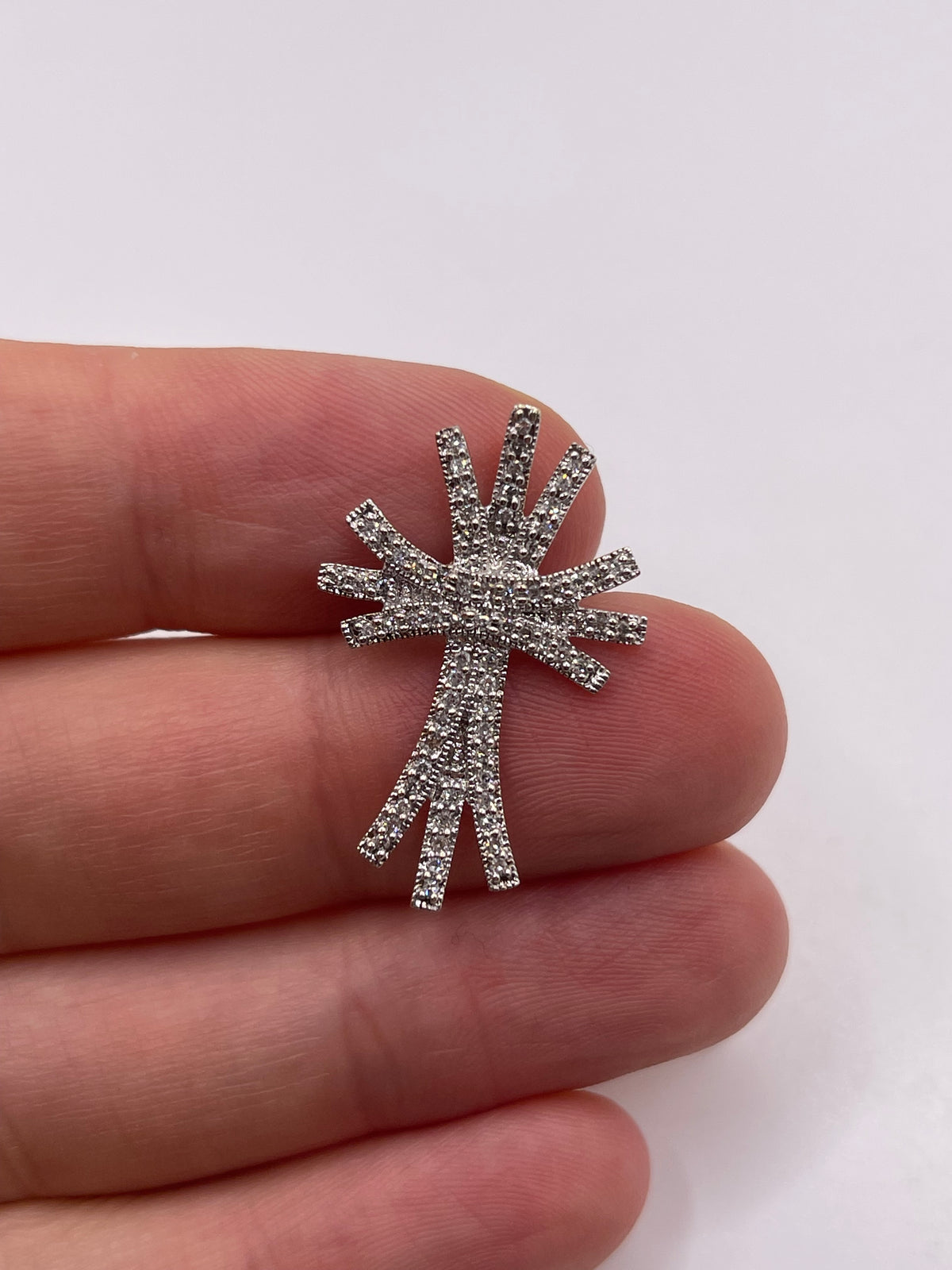9ct gold diamond cross pendant