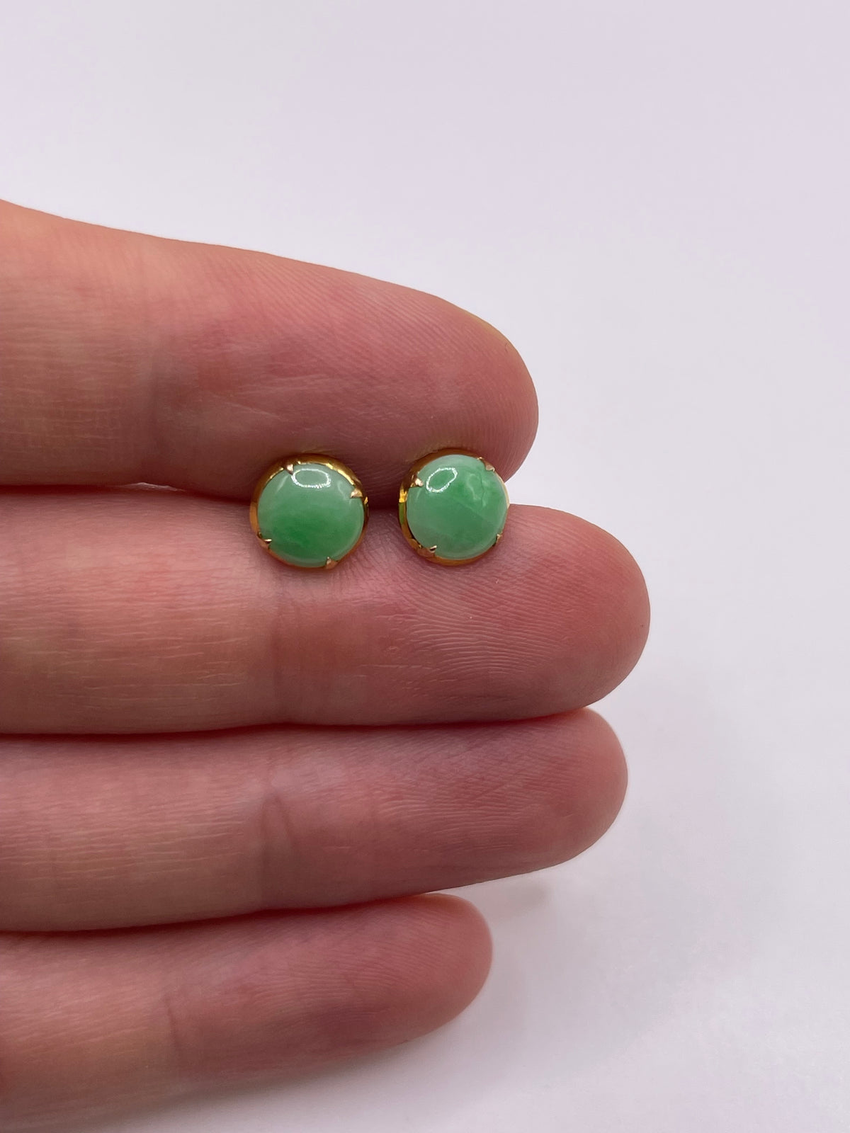 14ct gold jade earrings
