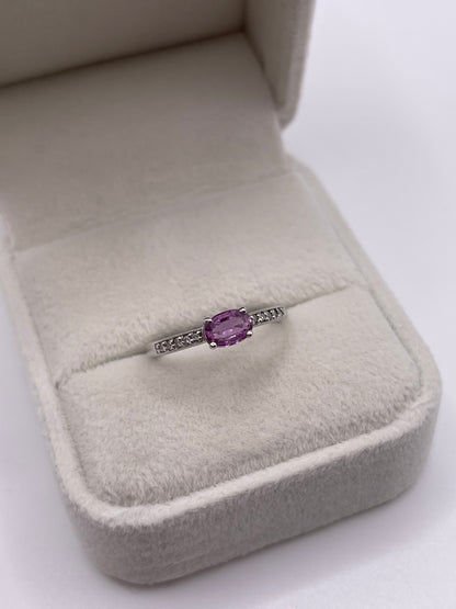 9ct white gold fancy sapphire and diamond ring