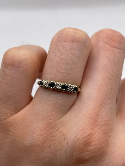 9ct gold sapphire and diamond ring