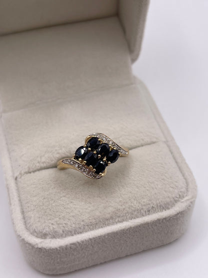 9ct gold sapphire and diamond ring