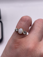 Load image into Gallery viewer, 9ct gold opal and cz ring
