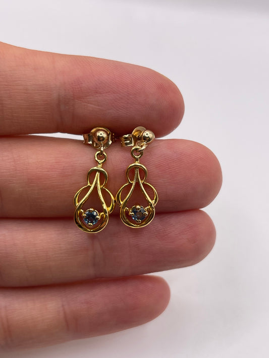 9ct gold sapphire earrings