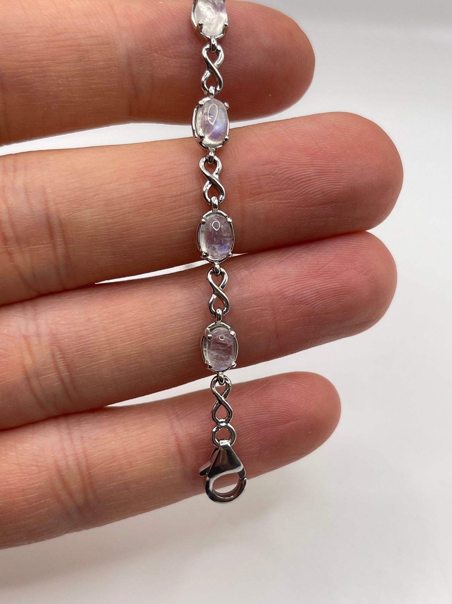Silver moonstone bracelet