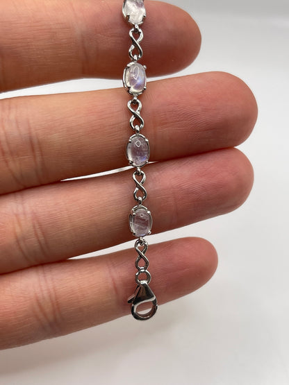 Silver moonstone bracelet