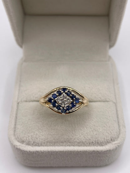 9ct gold sapphire and diamond ring