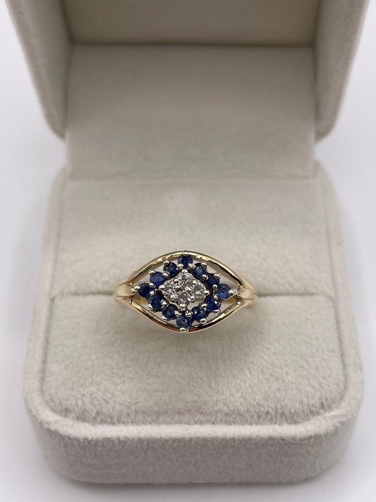 9ct gold sapphire and diamond ring